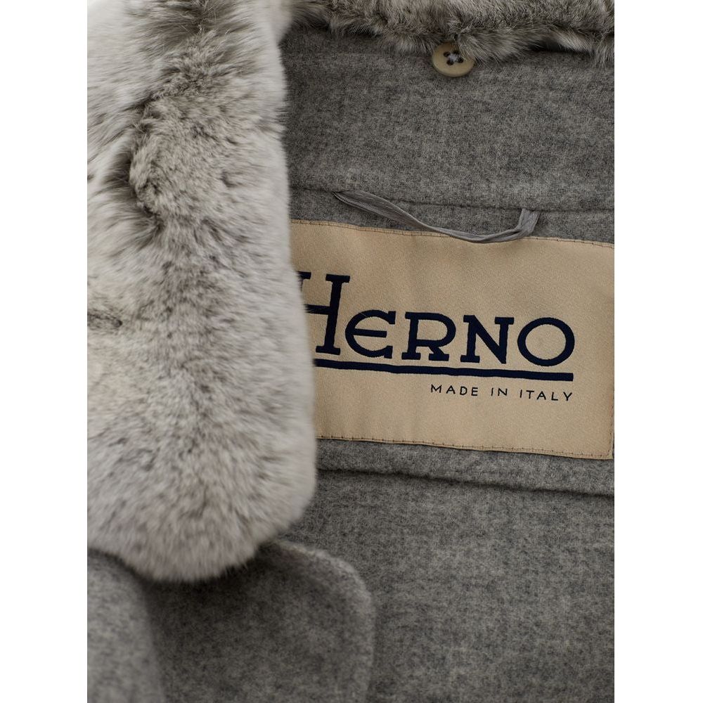 Herno Elegant Gray Wool Jacket for Timeless Style Herno Dim Gray