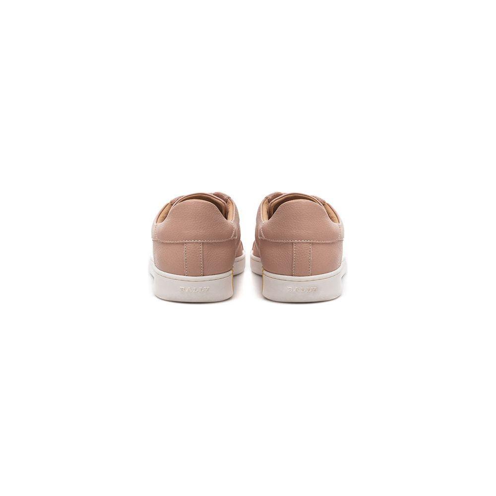 Bally Elegant Pink Cotton Leather Sneakers Bally Rosy Brown