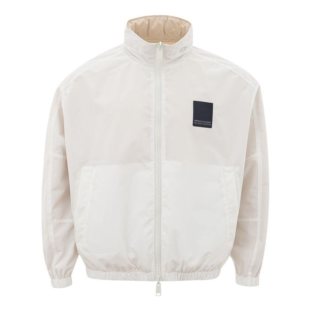 Armani Exchange Beige Polyamide Jacket for the Modern Man Armani Exchange Light Gray