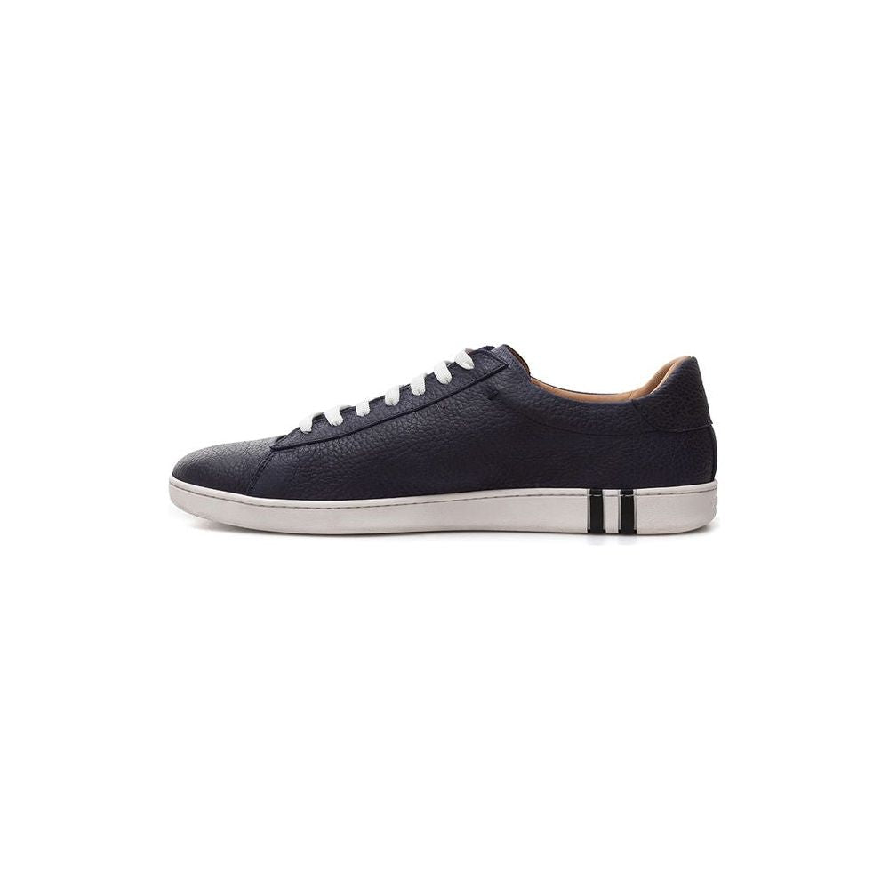 Bally Elegant Blue Leather Sneakers For Men Bally Gray
