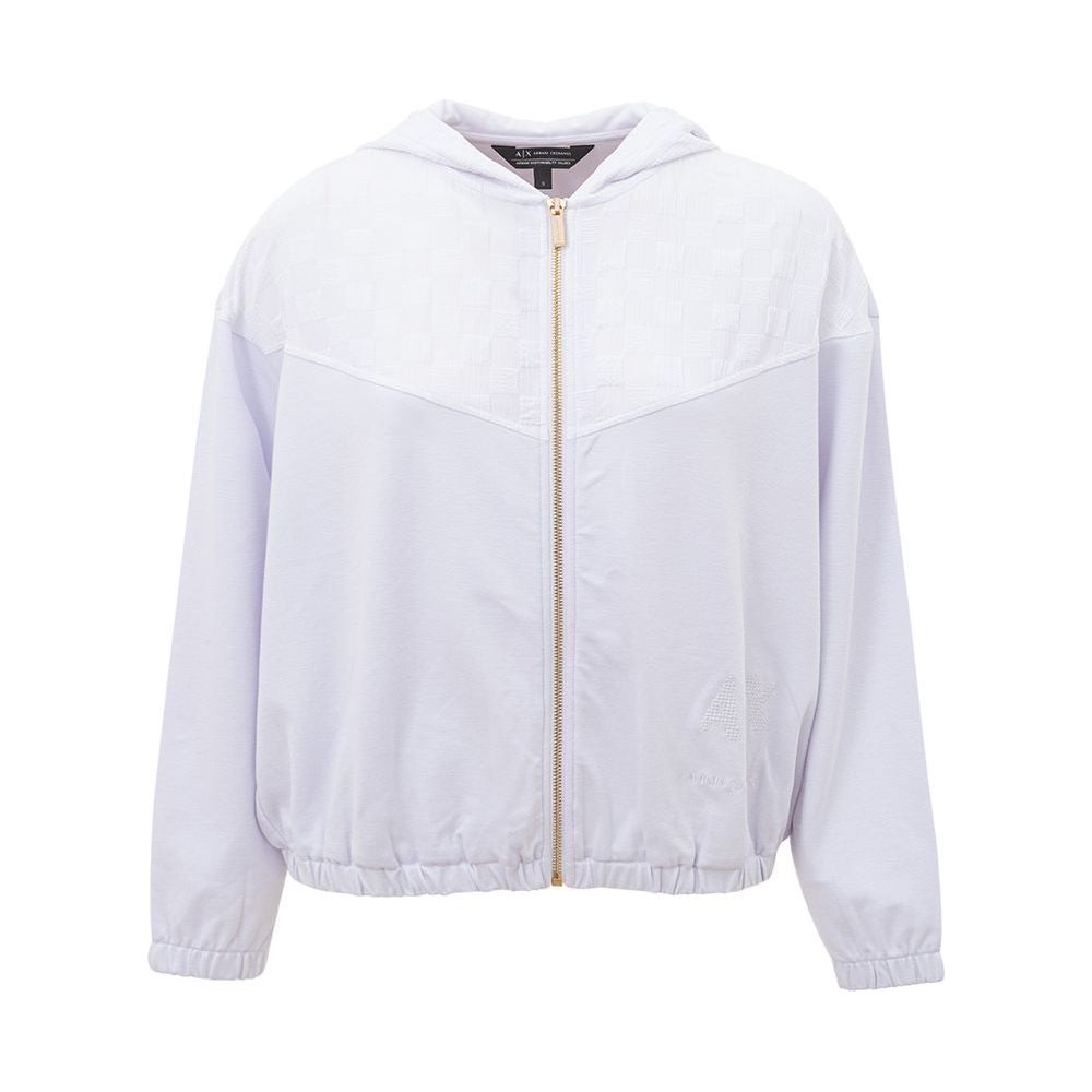 Armani Exchange Chic White Viscose Sweater for Women Armani Exchange Light Gray