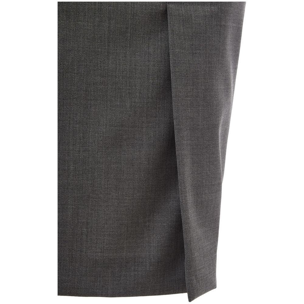 Lardini Chic Gray Wool Pencil Skirt Lardini Dark Slate Gray