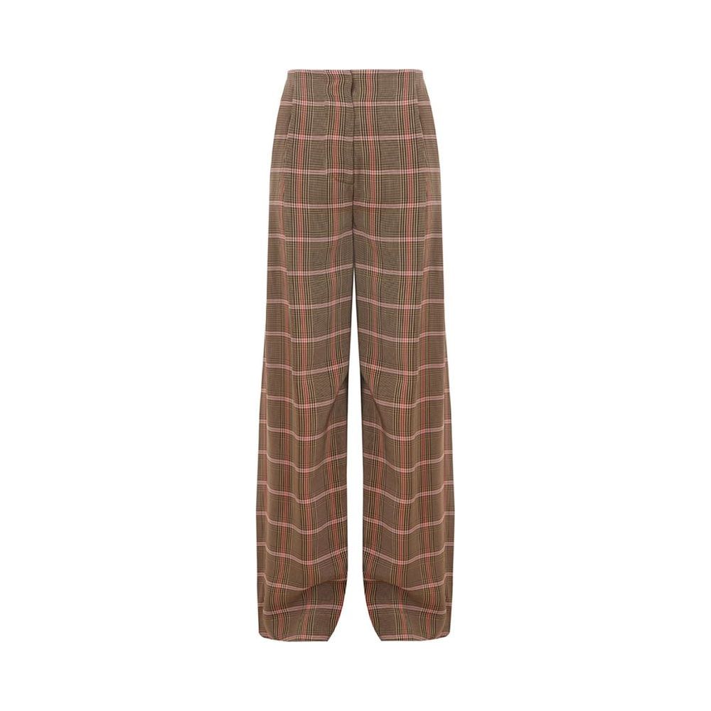 Lardini Elegant Brown Viscose Pants for Women Lardini Dim Gray