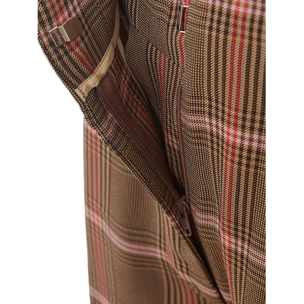 Lardini Elegant Brown Viscose Pants for Women Lardini Dark Olive Green