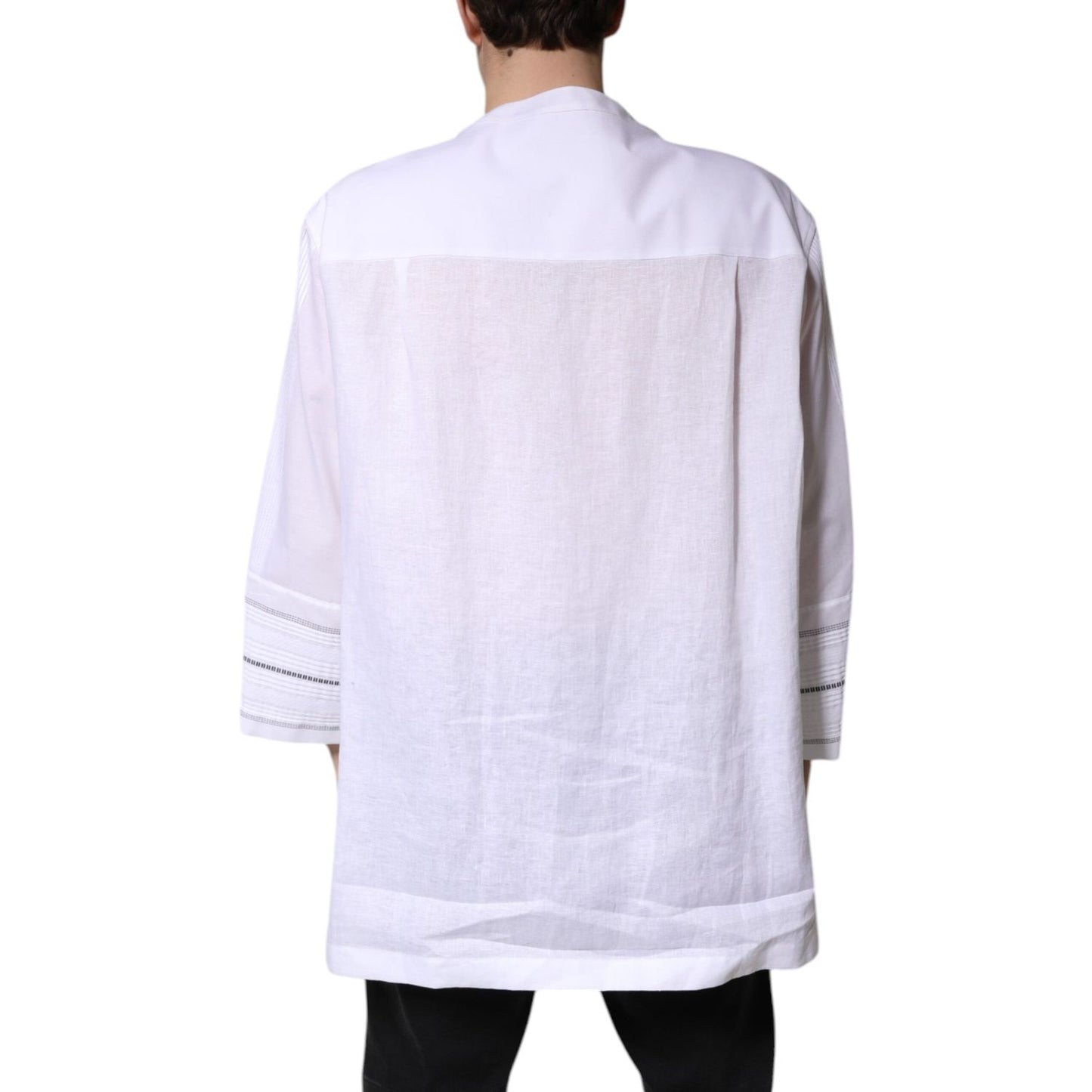Dolce & Gabbana White Cotton Button Down Long Sleeves Shirt TSH878493-45