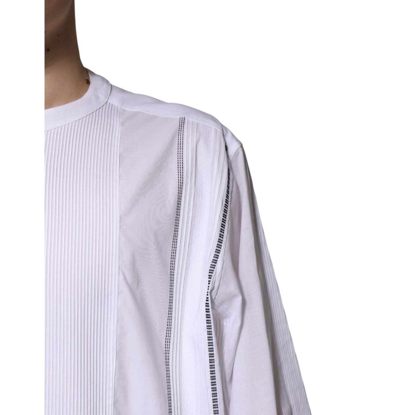 Dolce & Gabbana White Cotton Button Down Long Sleeves Shirt TSH878493-45