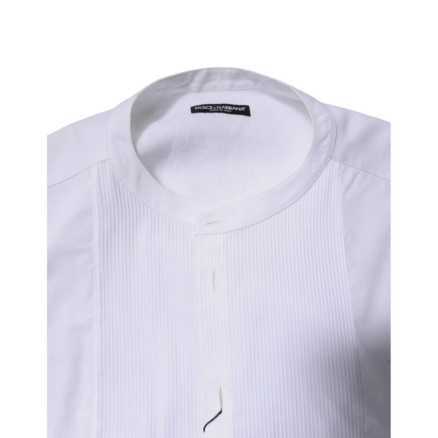 Dolce & Gabbana White Cotton Button Down Long Sleeves Shirt TSH878493-45