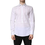 Dolce & Gabbana White Cotton Collared Dress Formal Shirt TSH878539-39