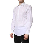 Dolce & Gabbana White Cotton Collared Dress Formal Shirt TSH878539-39