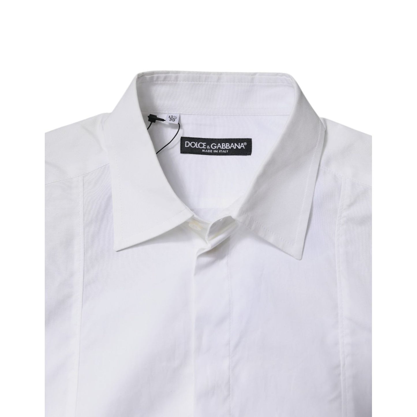 Dolce & Gabbana White Cotton Collared Dress Formal Shirt TSH878539-39
