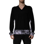 Dolce & Gabbana Black Camouflage V-neck Pullover Sweater TSH84603-54