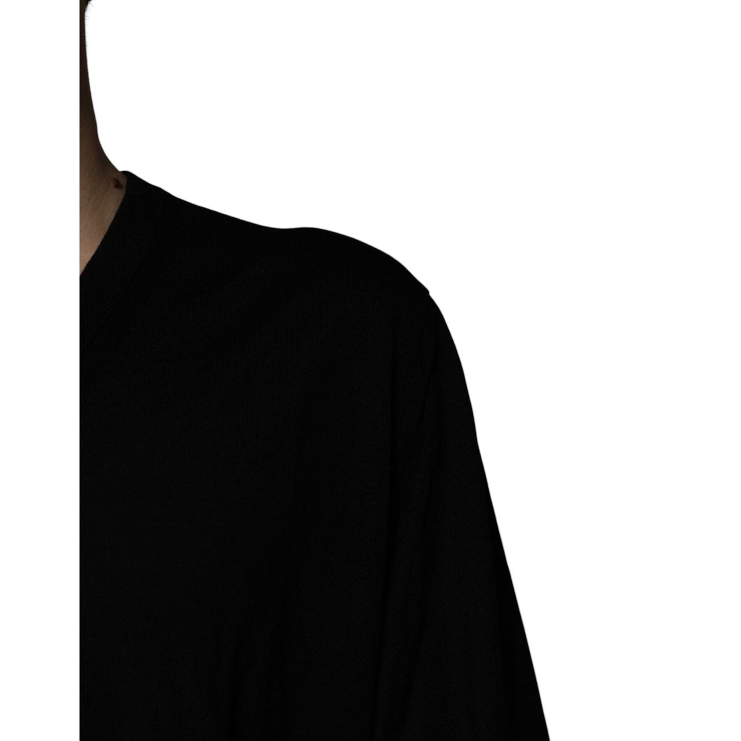 Dolce & Gabbana Black Camouflage V-neck Pullover Sweater TSH84603-54
