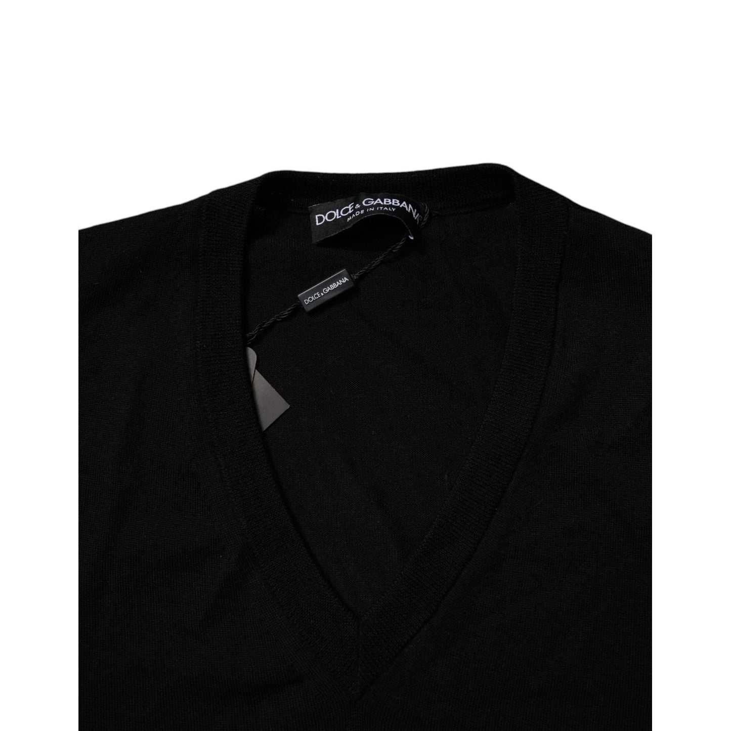 Dolce & Gabbana Black Camouflage V-neck Pullover Sweater TSH84603-54