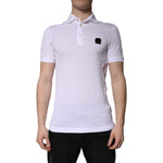 Dolce & Gabbana White Cotton Logo Collared Polo T-shirt TSH86326-44