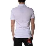 Dolce & Gabbana White Cotton Logo Collared Polo T-shirt TSH86326-44