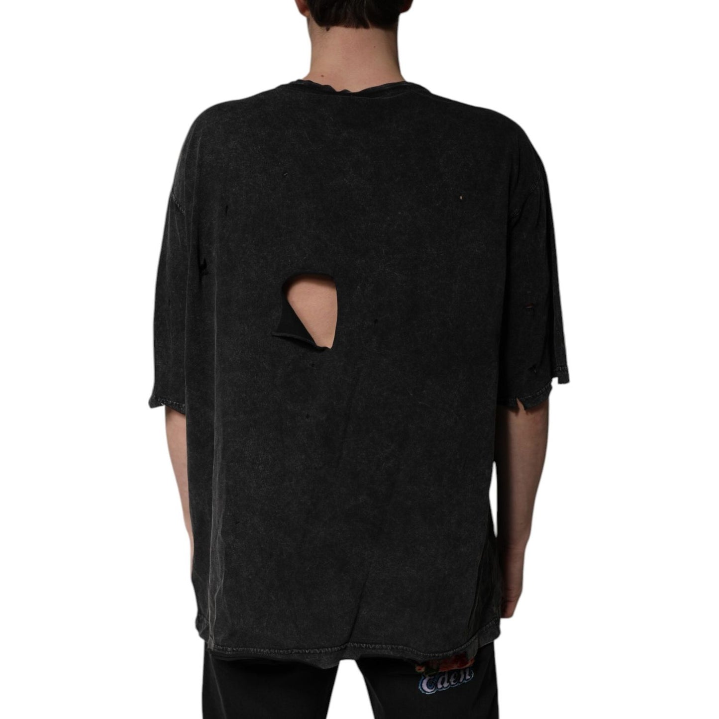 Dolce & Gabbana Black Graphic Print Cotton Crew Neck T-shirt TSH86405-52