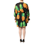 Dolce & Gabbana Black Silk Pineapple Draped Print Wrap Dress DR81681-40