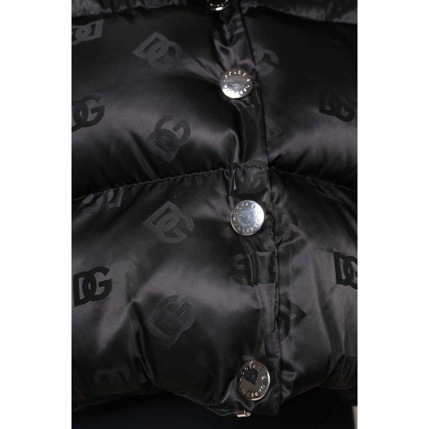 Dolce & Gabbana Black Padded Puffer Hooded Full Zip Cropped Jacket JKT41394-40
