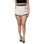 Dolce & Gabbana White Faux Fur High Waisted Hot Pants Short SKI2068-44