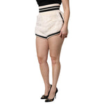 Dolce & Gabbana White Faux Fur High Waisted Hot Pants Short SKI2068-44