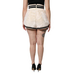 Dolce & Gabbana White Faux Fur High Waisted Hot Pants Short SKI2068-44