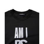 Dolce & Gabbana Black Printed Cotton Crew Neck Tee T-shirt TSH84779-44