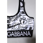 Dolce & Gabbana White Graffiti Print Logo Band Sports Bra Top TSH84835-44