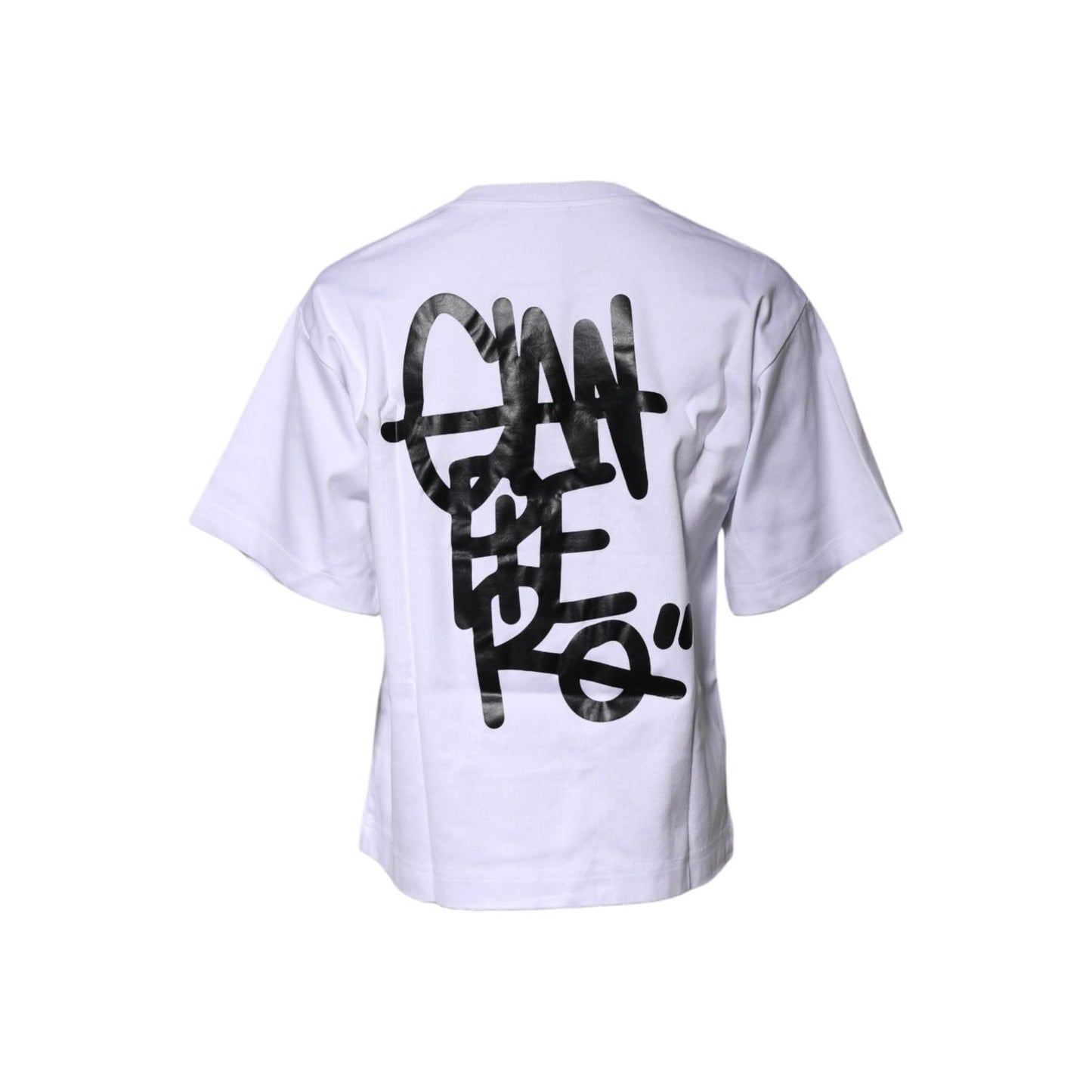 Dolce & Gabbana White Printed Cotton Crew Neck Tee T-shirt TSH86869-36