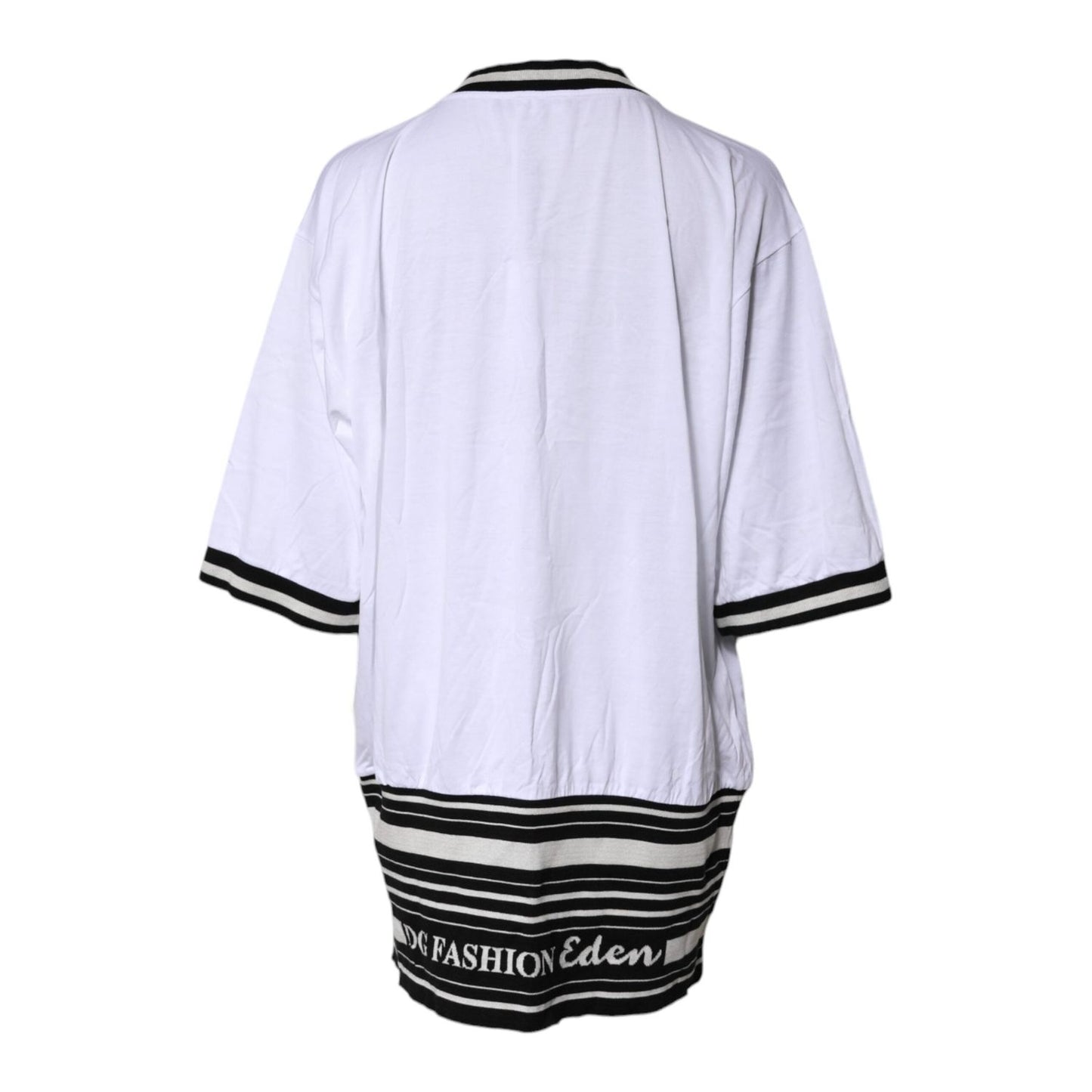 Dolce & Gabbana White Cotton DG Fashion Crew Neck Tee T-shirt TSH86879-42