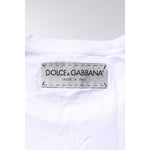 Dolce & Gabbana White Cotton Printed Round Neck Top T-shirt TSH87177-44