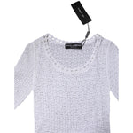 Dolce & Gabbana White Viscose Short Sleeve Crochet Top TSH87186-36