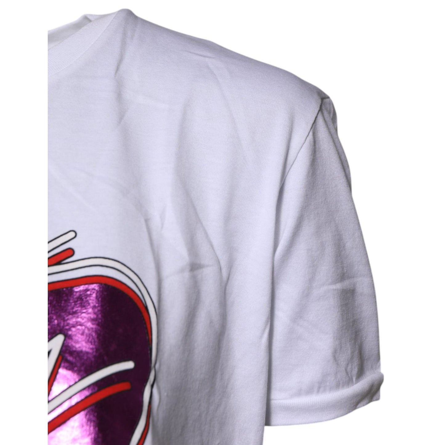 Dolce & Gabbana White Printed Cotton Round Neck Top T-shirt TSH87189-42