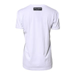 Dolce & Gabbana White Printed Cotton Round Neck Top T-shirt TSH87220-36