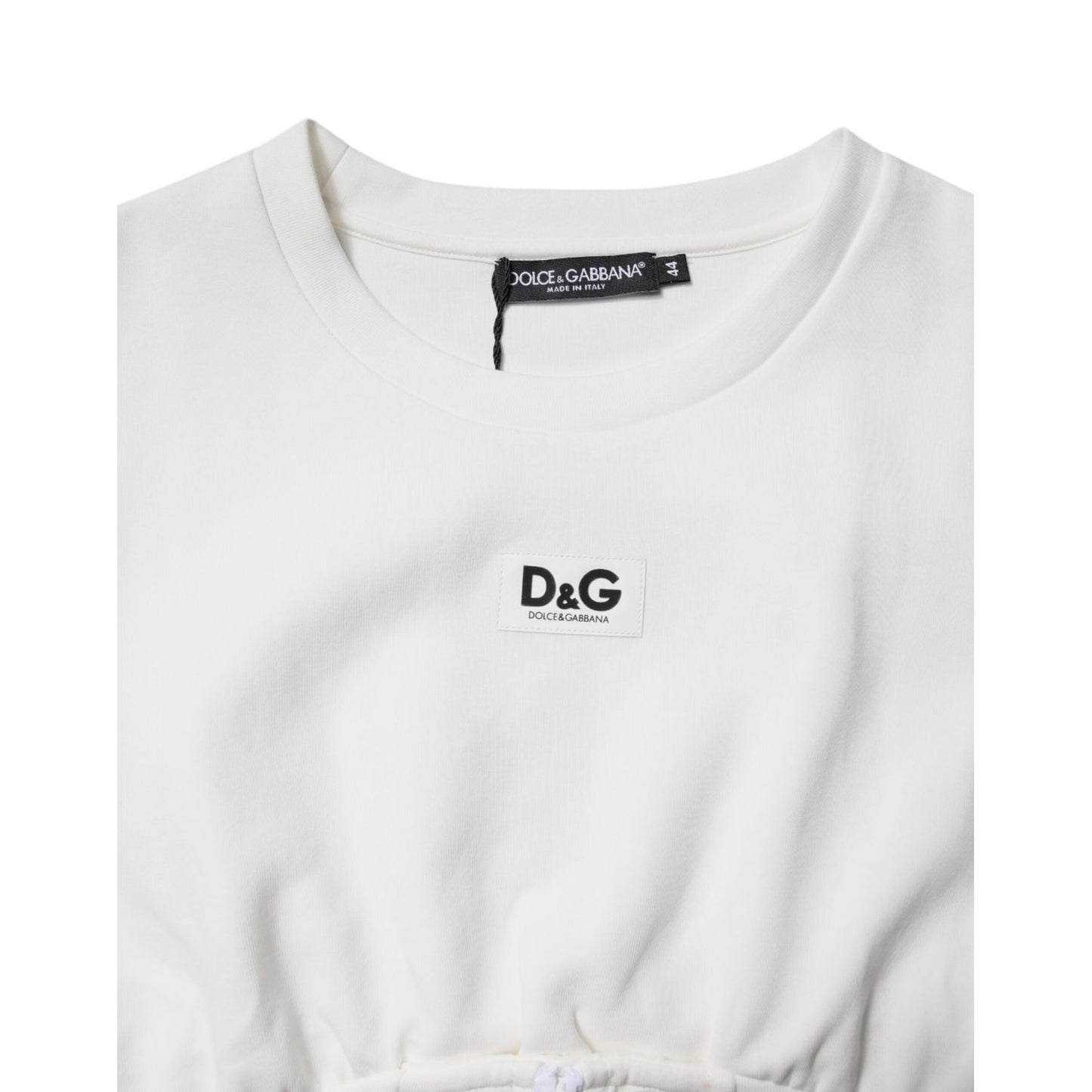 Dolce & Gabbana White Cotton Blend 3/4 Sleeves Blouse Top TSH87228-44