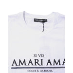 Dolce & Gabbana White Cotton Printed Round Neck Top T-shirt TSH87237-36