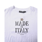 Dolce & Gabbana White Printed Round Neck Top Cotton T-shirt TSH87266-38