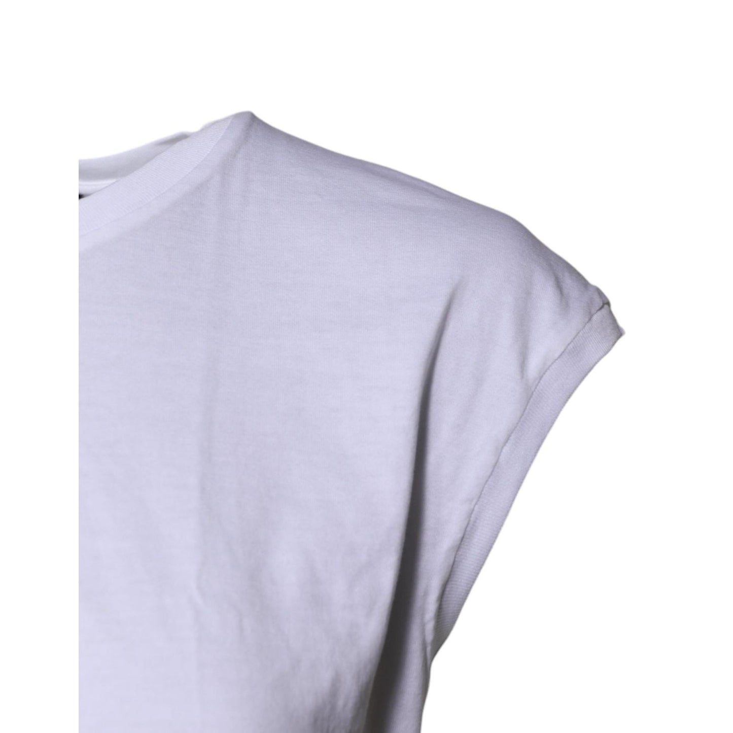 Dolce & Gabbana White Cotton Sleeveless Round Neck Tank Top TSH87269-40