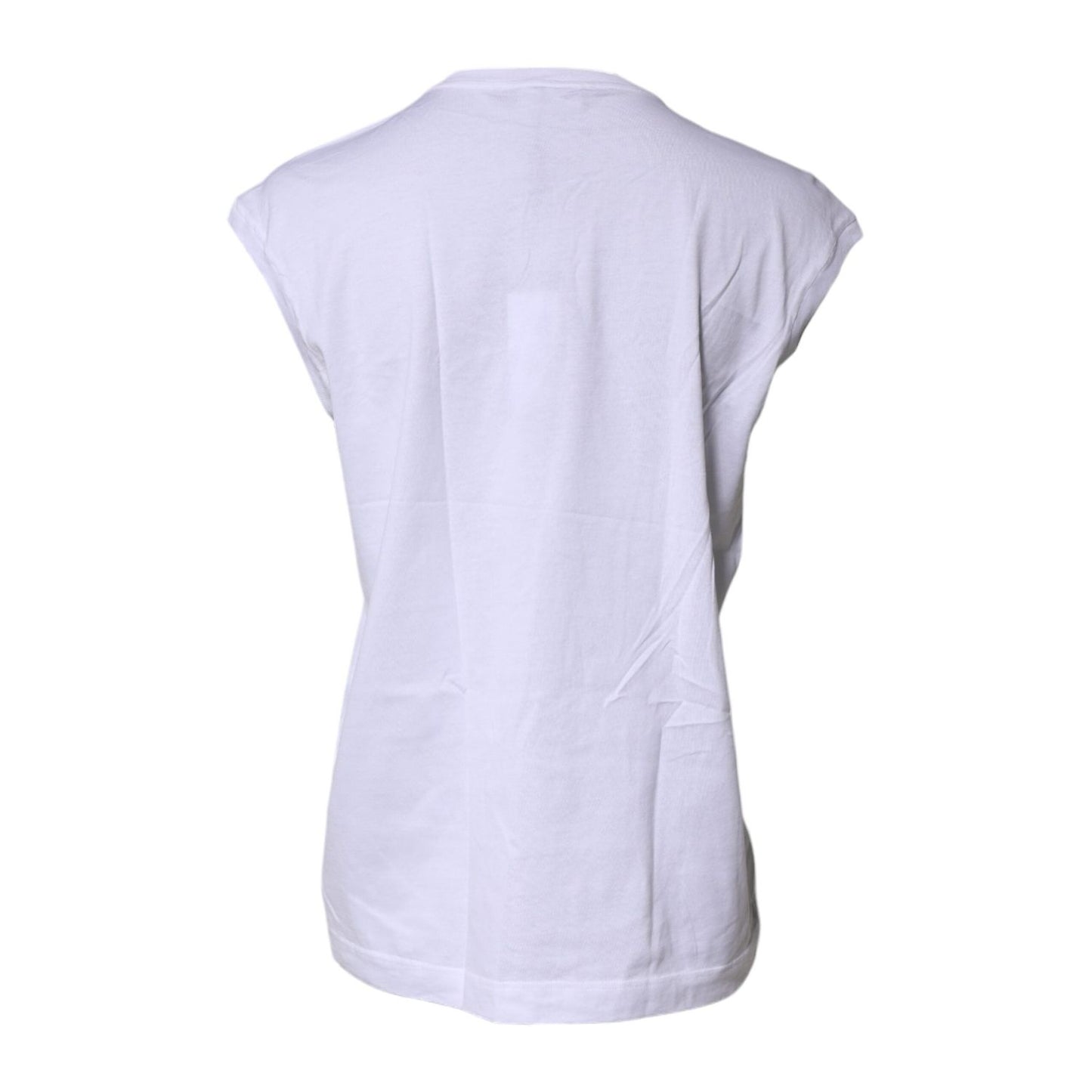 Dolce & Gabbana White Cotton Sleeveless Round Neck Tank Top TSH87269-40