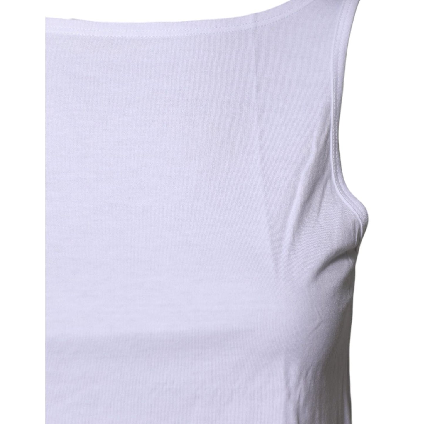Dolce & Gabbana White Cotton Sleeveless Round Neck Tank Top TSH87272-38