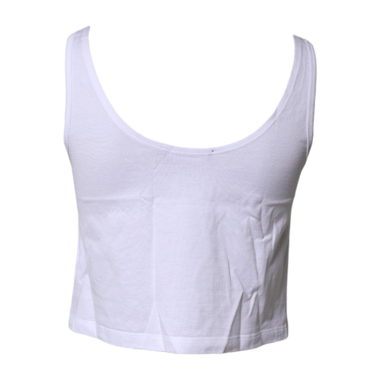 Dolce & Gabbana White Cotton Sleeveless Round Neck Tank Top TSH87272-38