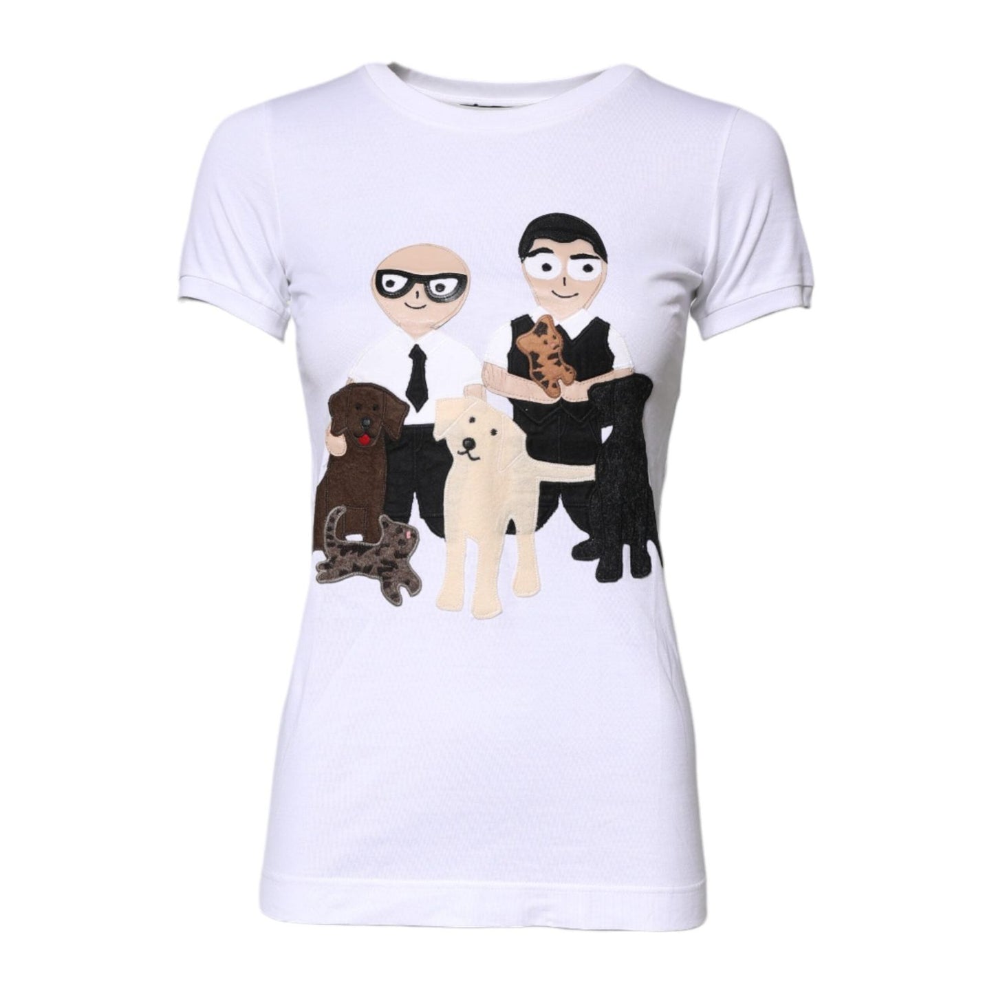 Dolce & Gabbana White Cotton #DGFAMILY Embroidery T-shirt TSH87276-36
