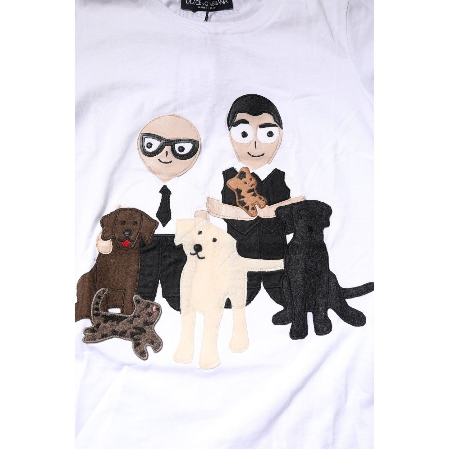 Dolce & Gabbana White Cotton #DGFAMILY Embroidery T-shirt TSH87276-36