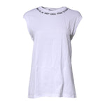 Dolce & Gabbana White Cotton Sleeveless Printed Tank T-shirt TSH87354-36