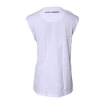 Dolce & Gabbana White Cotton Sleeveless Printed Tank T-shirt TSH87354-36
