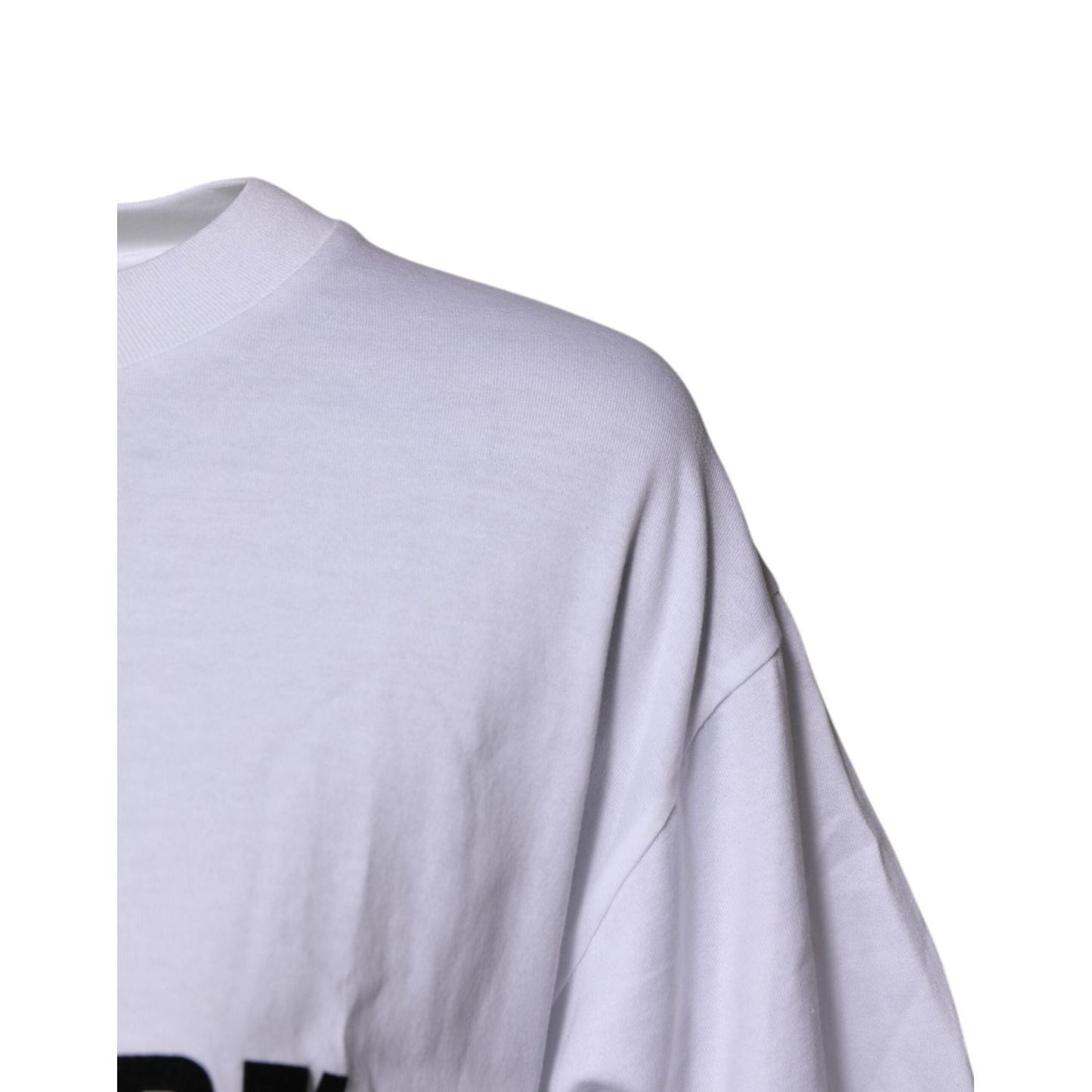 Dolce & Gabbana White Printed Round Neck Top Cotton T-shirt TSH87359-40
