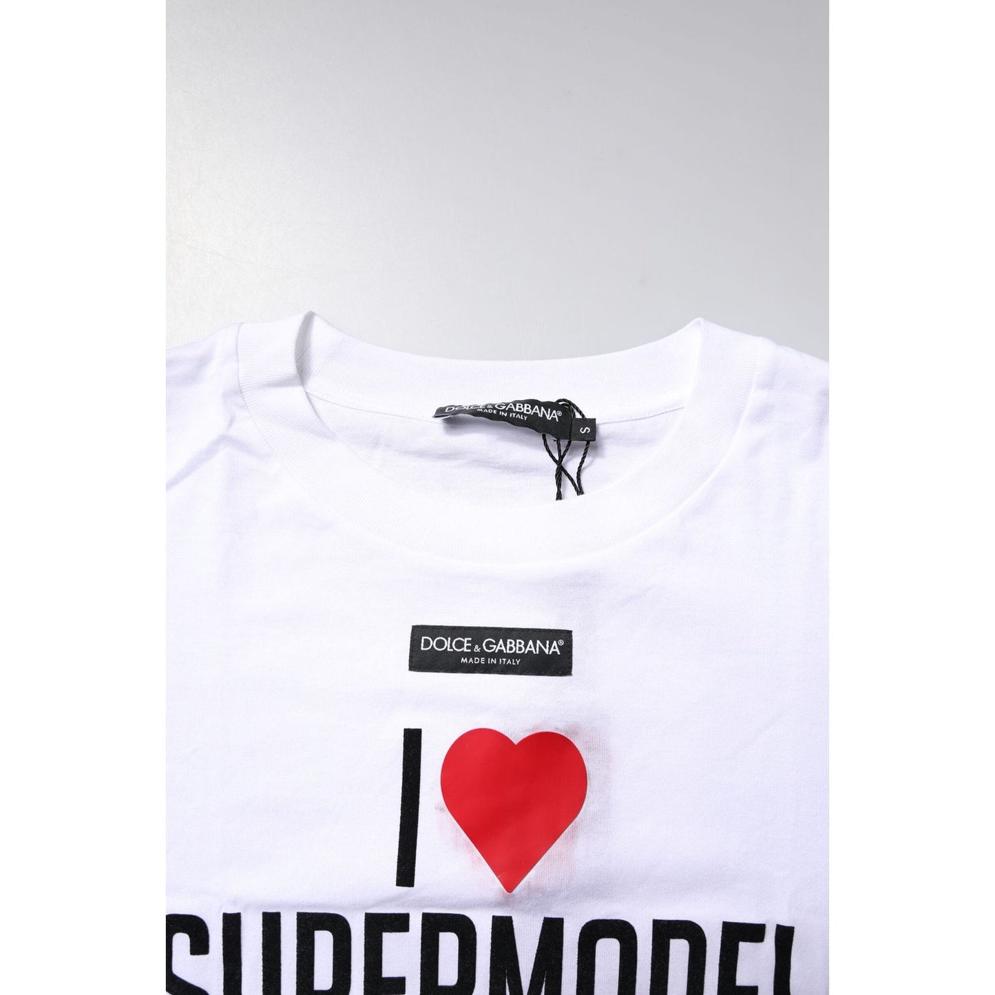 Dolce & Gabbana White Printed Round Neck Top Cotton T-shirt TSH87359-40