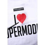 Dolce & Gabbana White Printed Round Neck Top Cotton T-shirt TSH87359-40