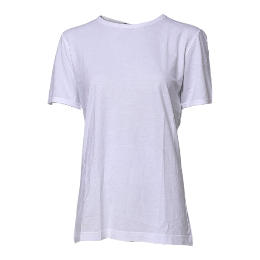 Dolce & Gabbana White Short Sleeves Round Neck Top T-shirt TSH87394-38