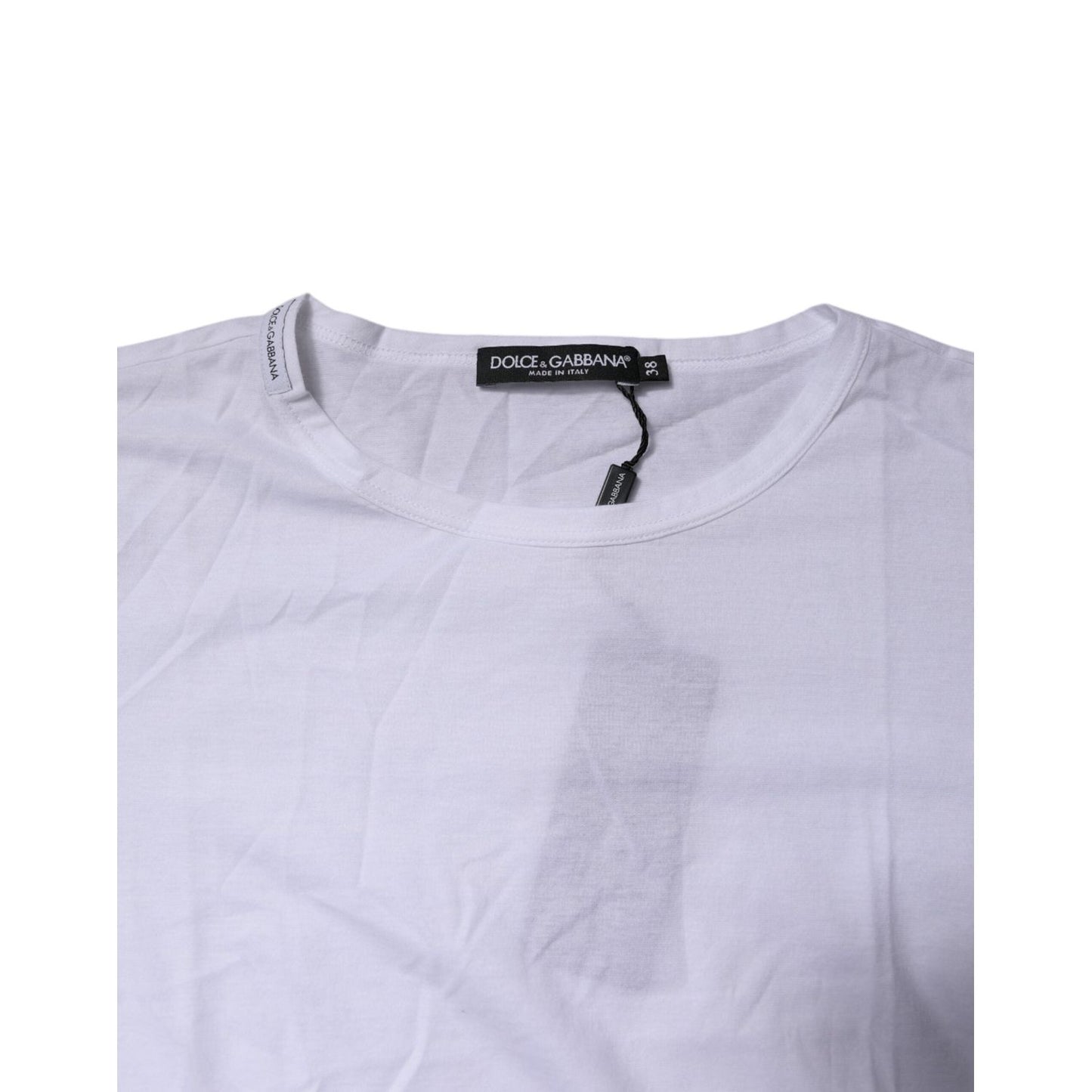 Dolce & Gabbana White Short Sleeves Round Neck Top T-shirt TSH87394-38