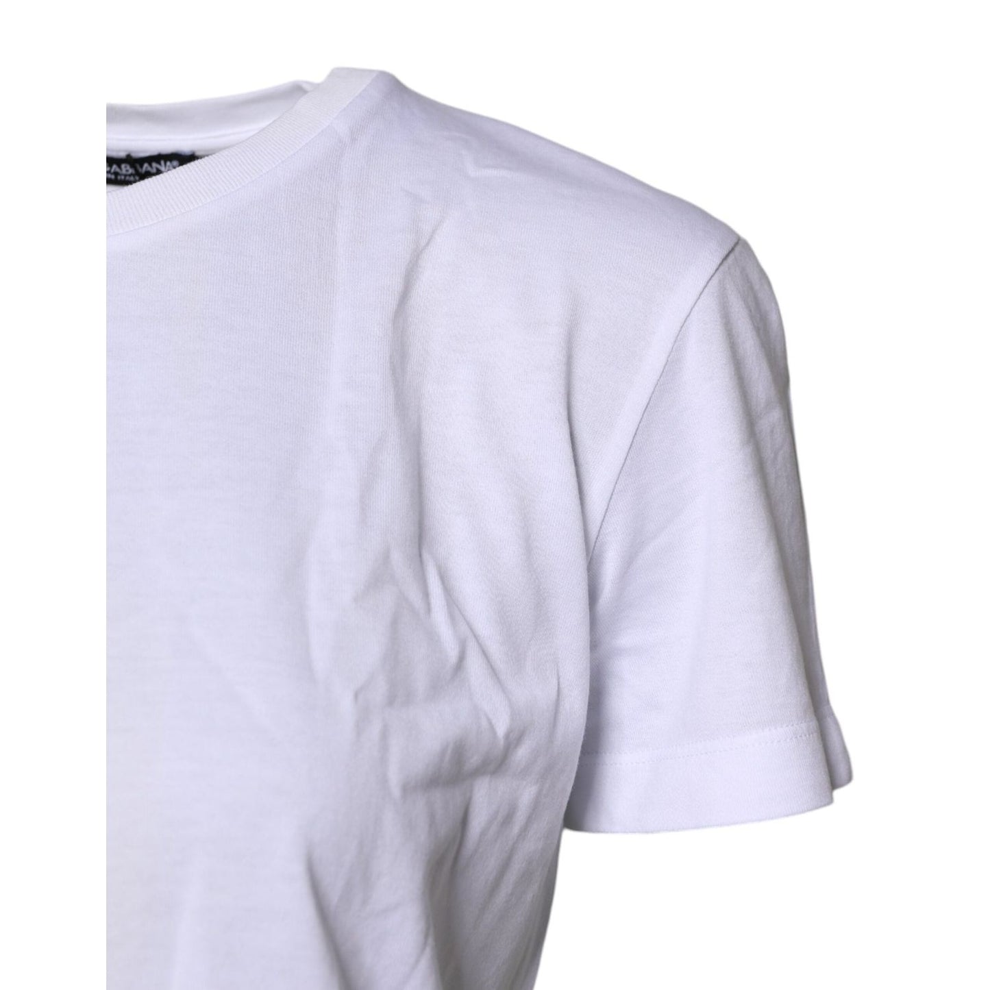 Dolce & Gabbana White Short Sleeves Round Neck Top T-shirt TSH87395-38